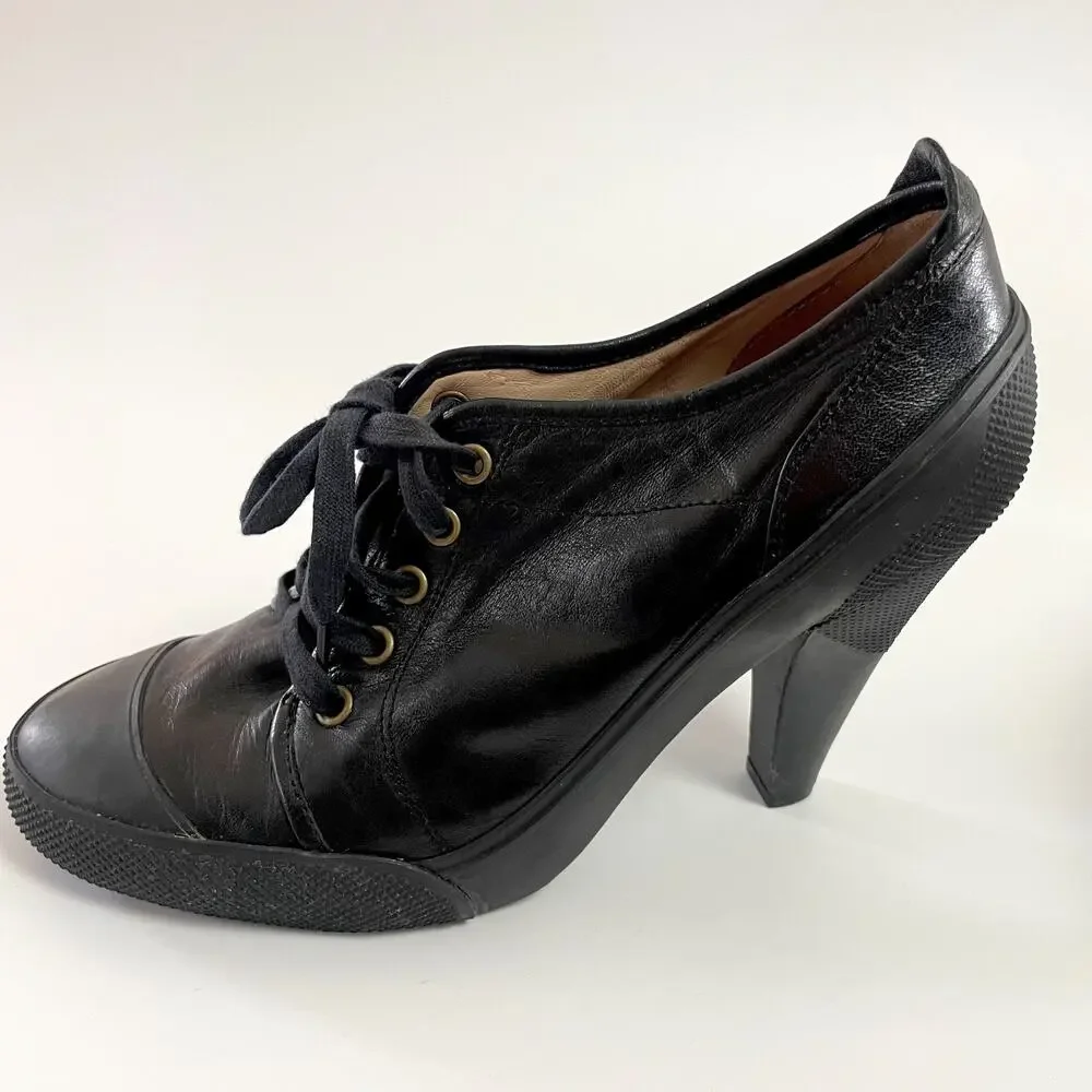 Vintage 90s Y2K DKNY Sneaker Heels‎ Sz 8.5 Utility Chic Urban Minimalist Cyber